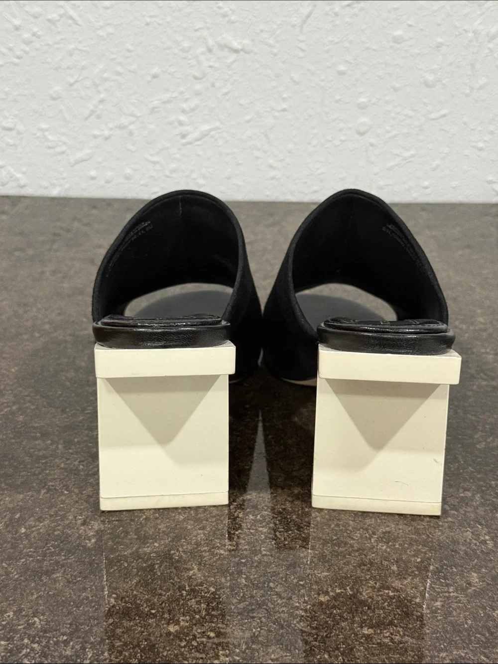 Tory Burch Black Suede Open-Toe Block Heel Mules Sandal Size 6